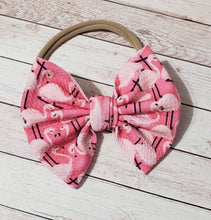 Load image into Gallery viewer, Flamingos Fabric Bow