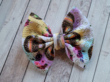 Load image into Gallery viewer, Pumpkins Serape and Cheetah Fabric Bow