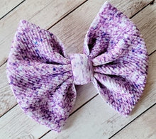 Load image into Gallery viewer, Lavender Faux Glitter Fabric Bow