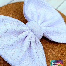 Load image into Gallery viewer, White and Gold Glitter Fabric Bow