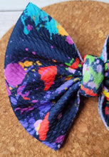 Load image into Gallery viewer, Dark Splatter Fabric Bow