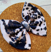 Load image into Gallery viewer, Cowhide Fabric Bow