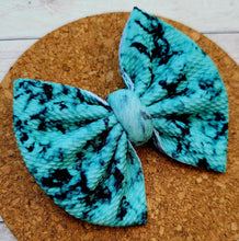 Load image into Gallery viewer, Turquoise Stone Fabric Bow
