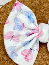 Load image into Gallery viewer, Beautiful Butterflies Fabric Bow