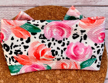 Load image into Gallery viewer, NEW Cheetah Roses Infant Knotted Bow Headwrap