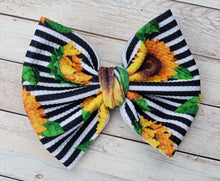 Load image into Gallery viewer, Sunflower Stripes Fabric Bow