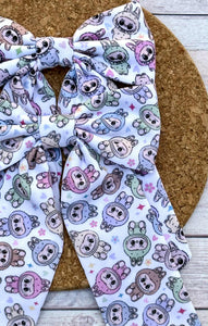 Monsters Seat Long Tails Fabric Bow