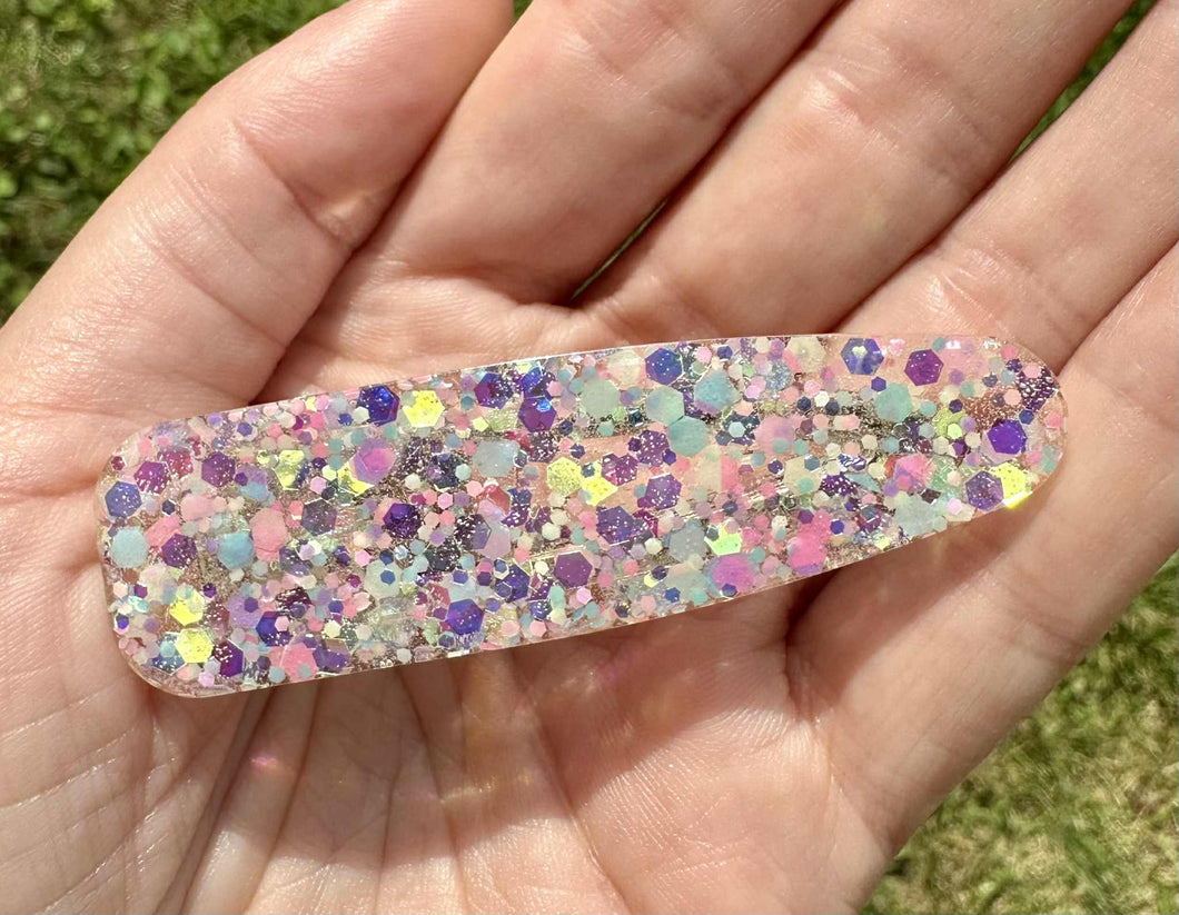 Neon Party Duckbill Glitter Resin Clip