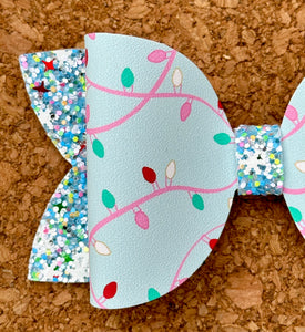 Lights Glitter Leatherette Bow