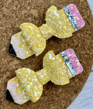 Load image into Gallery viewer, New Pencil FULL Glitter Piggies Layered Leatherette Bow
