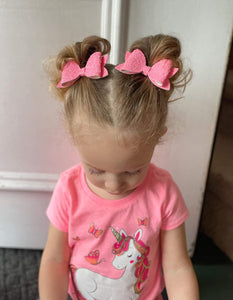 Light Pink Patent Layered Leatherette Piggies Bow