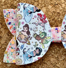 Load image into Gallery viewer, Princesses Multi Glitter Leatherette Bow
