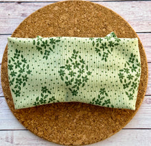 Load image into Gallery viewer, Green Flowers Rib Knit Infant Knotted Bow Headwrap
