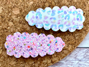 Pastel Cheetah Pink Snap Clip Set