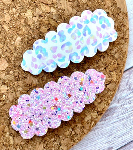 Pastel Cheetah Pink Snap Clip Set