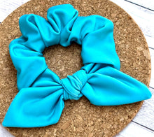 Load image into Gallery viewer, Teal SWIM Bow Scrunchie
