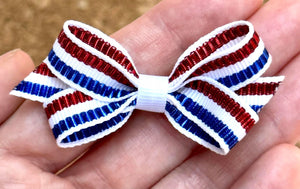 Red/White/Blue Stripes Itty Bitty Bow