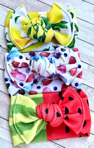 Berries Popsicles Infant Knotted Bow Headwrap