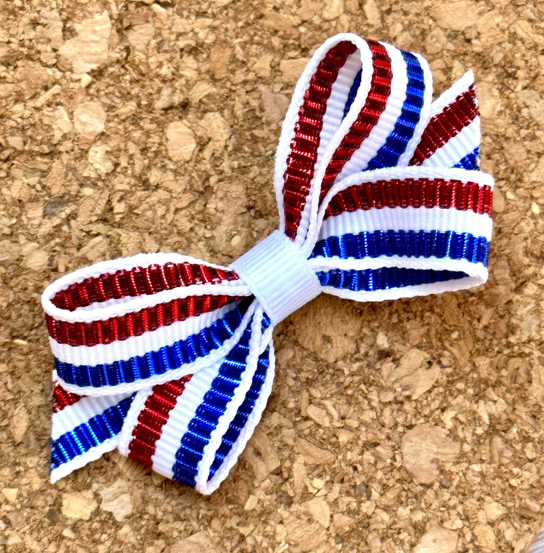 Red/White/Blue Stripes Itty Bitty Bow