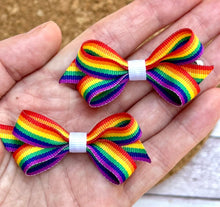 Load image into Gallery viewer, Rainbow Itty Bitty Piggie Bows
