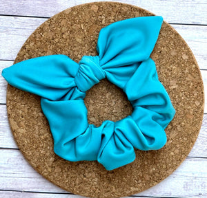 Teal SWIM Bow Scrunchie