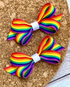 Rainbow Itty Bitty Piggie Bows