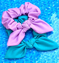 Load image into Gallery viewer, Orchid Purple SWIM Bow Scrunchie

