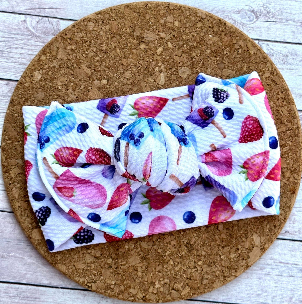 Berries Popsicles Infant Knotted Bow Headwrap