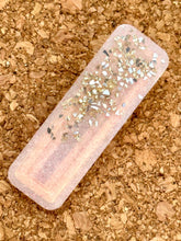 Load image into Gallery viewer, Pink and Gold Rectangle Glitter Resin Clip
