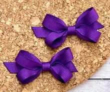 Load image into Gallery viewer, Purple Itty Bitty Piggie Bows
