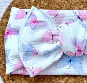 Beautiful Butterflies Infant Knotted Bow Headwrap