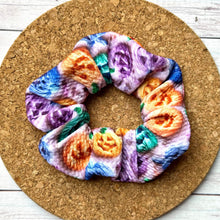 Load image into Gallery viewer, Pumpkins Faux Embroidered Scrunchie
