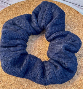 Navy Sweater Scrunchie