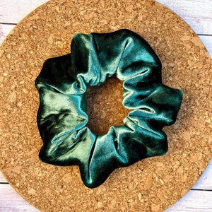 Green Velvet Scrunchie