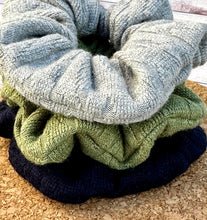 Load image into Gallery viewer, Navy Sweater Scrunchie
