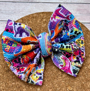 Neon Animals Fabric Bow