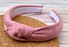 Load image into Gallery viewer, Pink Suade Hard Knot Headband
