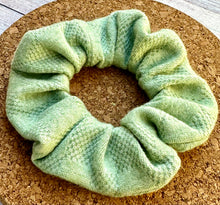 Load image into Gallery viewer, Green Checkered Sweater Knit Scrunchie
