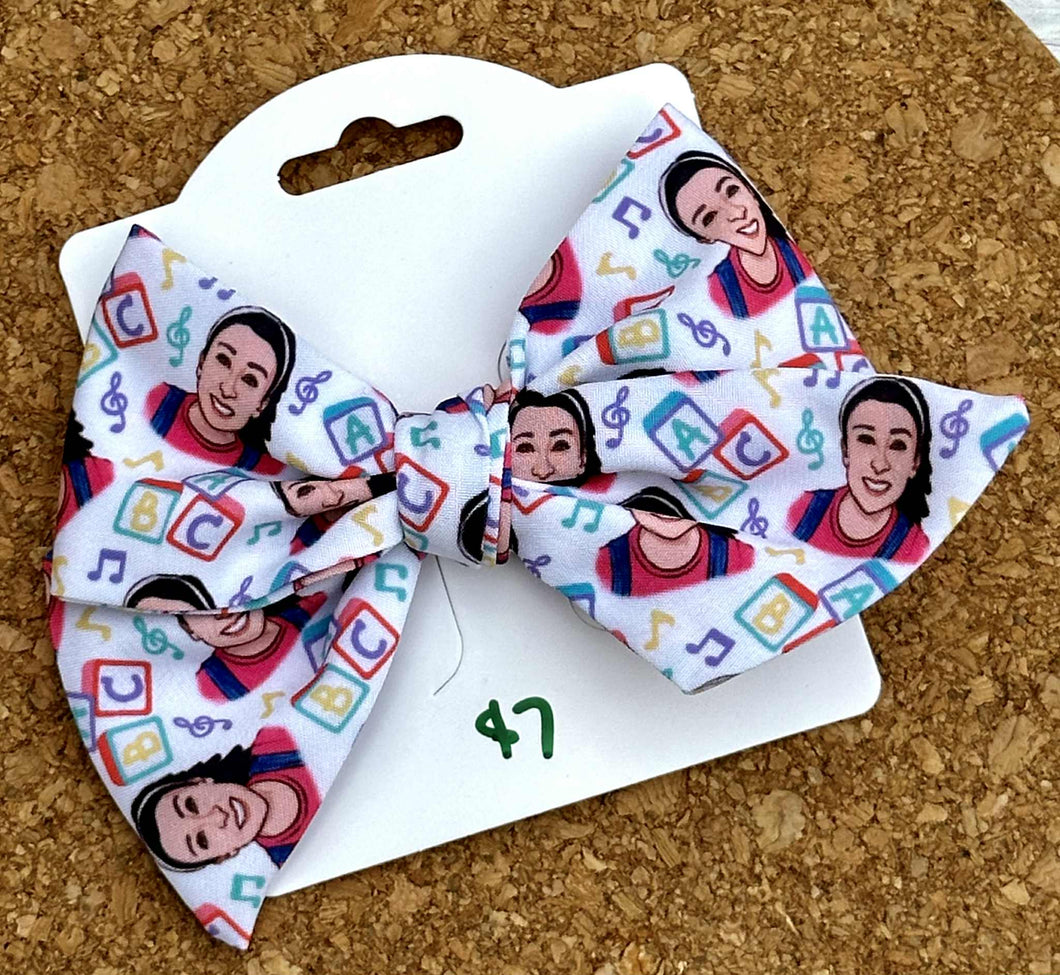 Ms. Rachel Short Tails Fabric Bow