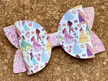 Load image into Gallery viewer, Princesses Pink Glitter Leatherette Bow
