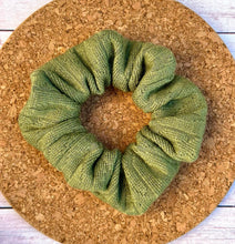Load image into Gallery viewer, Olive Green Sweater Scrunchie

