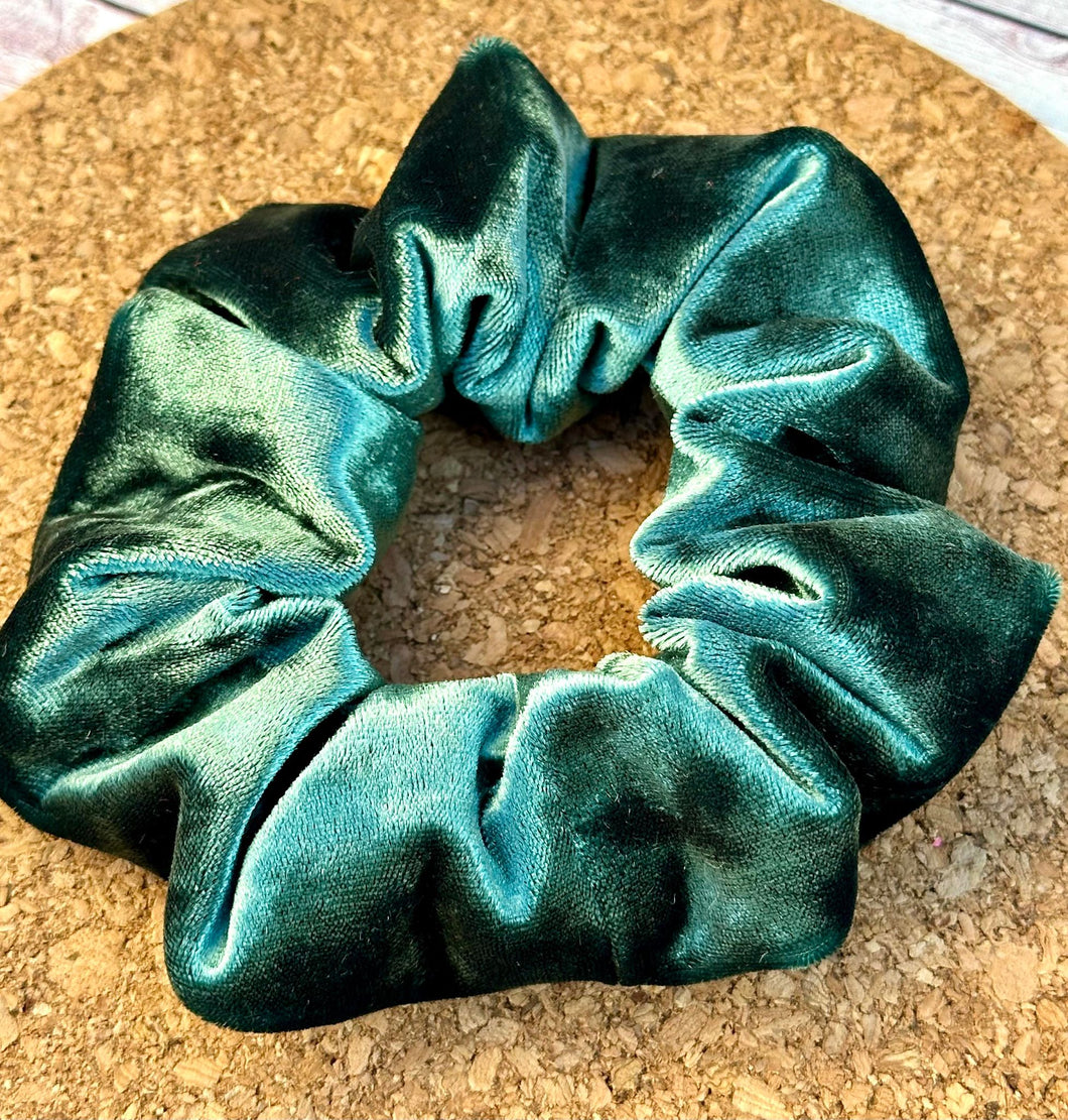 Green Velvet Scrunchie