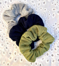 Load image into Gallery viewer, Olive Green Sweater Scrunchie
