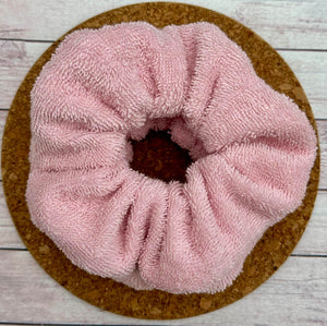 Pink Terry Cloth Scrunchie Set