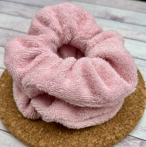 Pink Terry Cloth Scrunchie Set