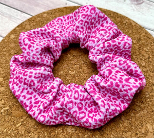 Bright Pink Leopard Scrunchie