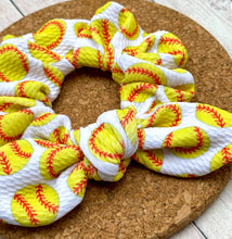 Load image into Gallery viewer, Softballs Bow Scrunchie
