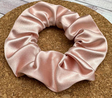 Load image into Gallery viewer, Pink Champagne Thick Satin Stretch Scrunchie
