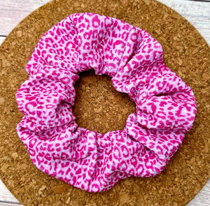 Bright Pink Leopard Scrunchie