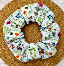 Load image into Gallery viewer, Butterflies and Wildflowers Scrunchie
